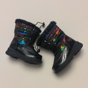 Totes Colorful Star Unicorn Pattern Winter Boots Toddler size 5